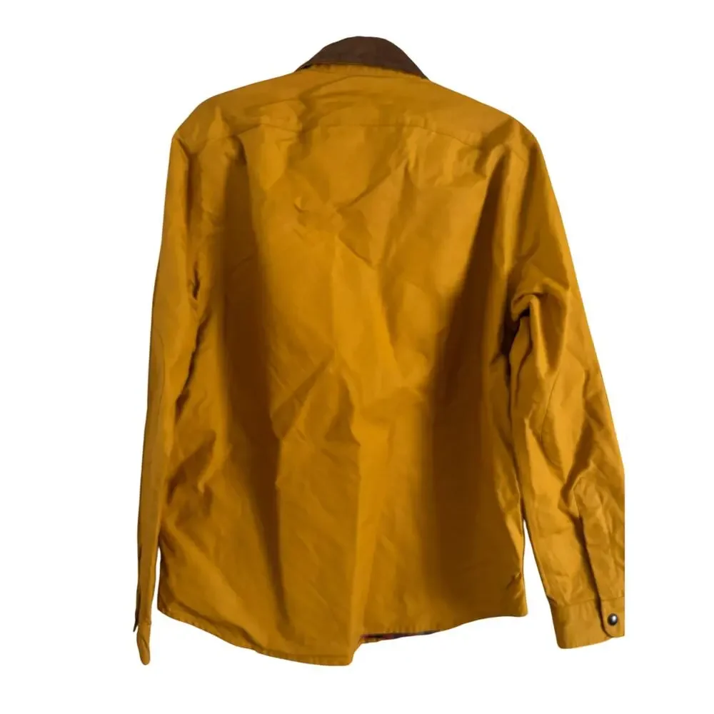 J.Crew British Millerain Mustard Brown Military Waxed Cotton Jacket Men’s Size M